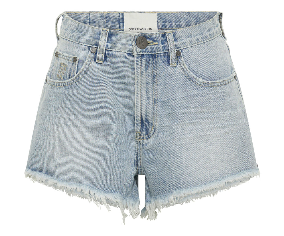 FLEETWOOD TRUCKERS MID WAIST DENIM SHORTS