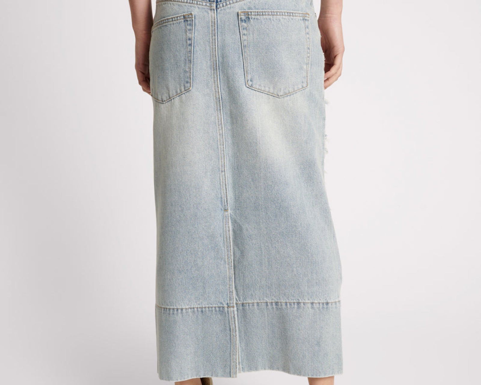 Cassidy Mid Waist Long Denim Column Denim Skirt - Fleetwood