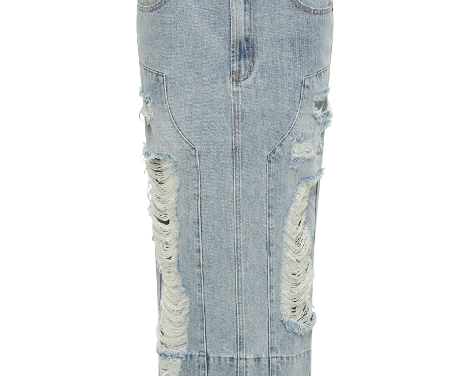 Cassidy Mid Waist Long Denim Column Denim Skirt - Fleetwood