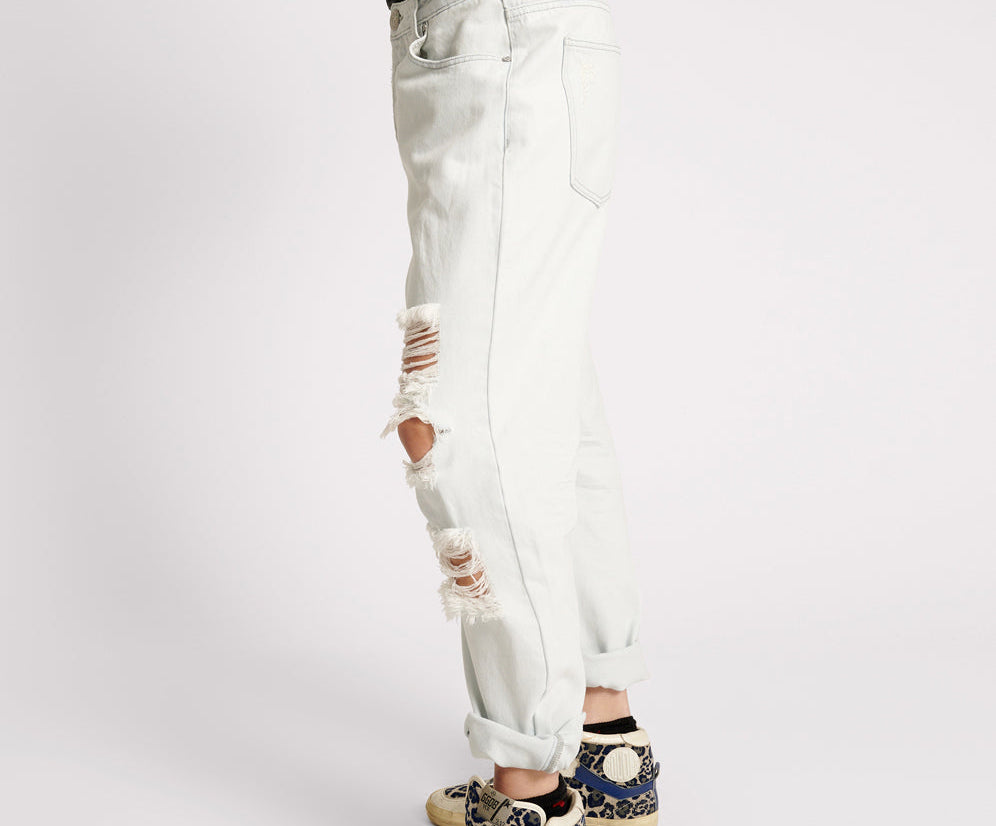 Saints Low Waist Boyfriend Denim Jeans - Xanthe Blue