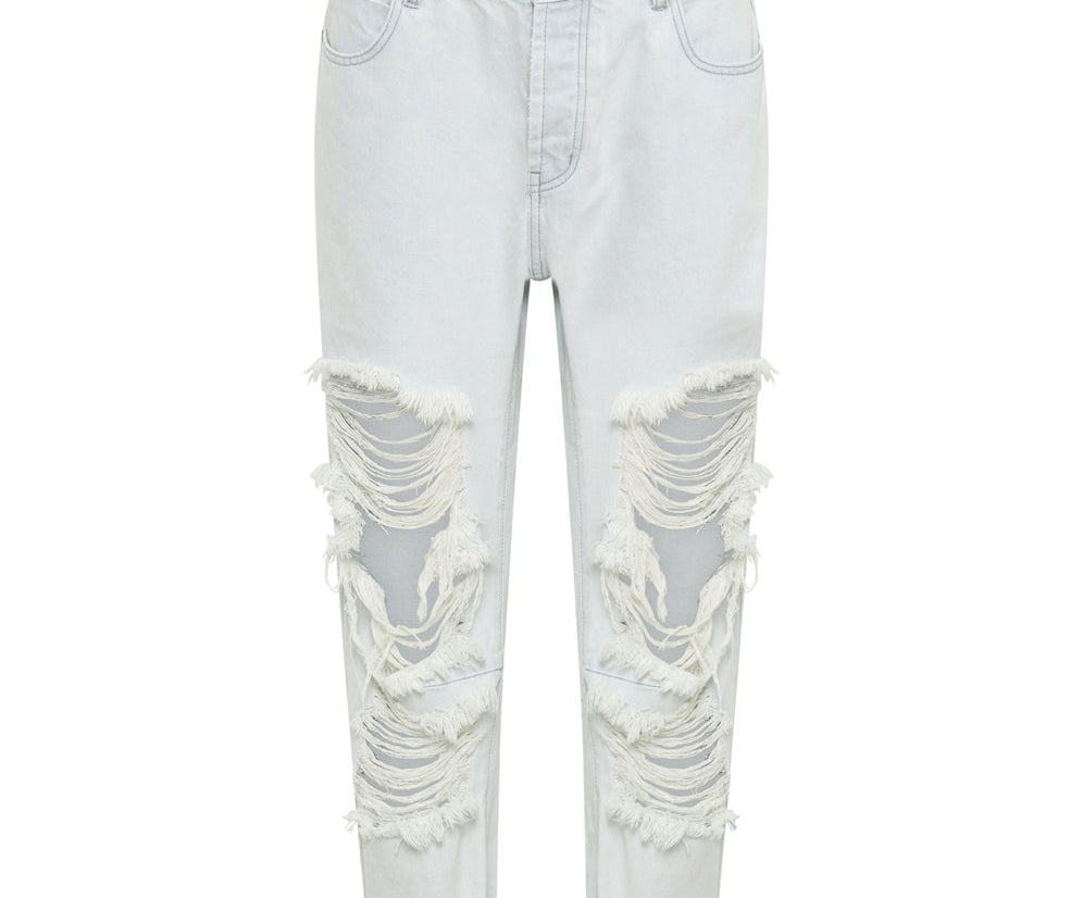 Saints Low Waist Boyfriend Denim Jeans - Xanthe Blue
