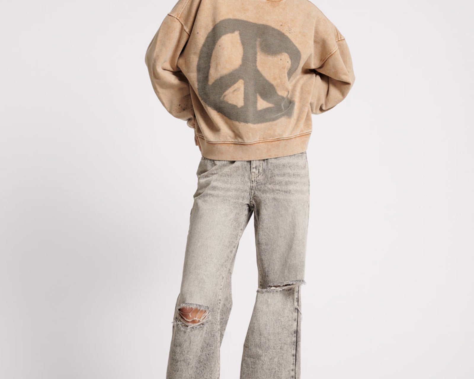 Jackson Mid Waist Wide Leg Denim Jeans - Smoke
