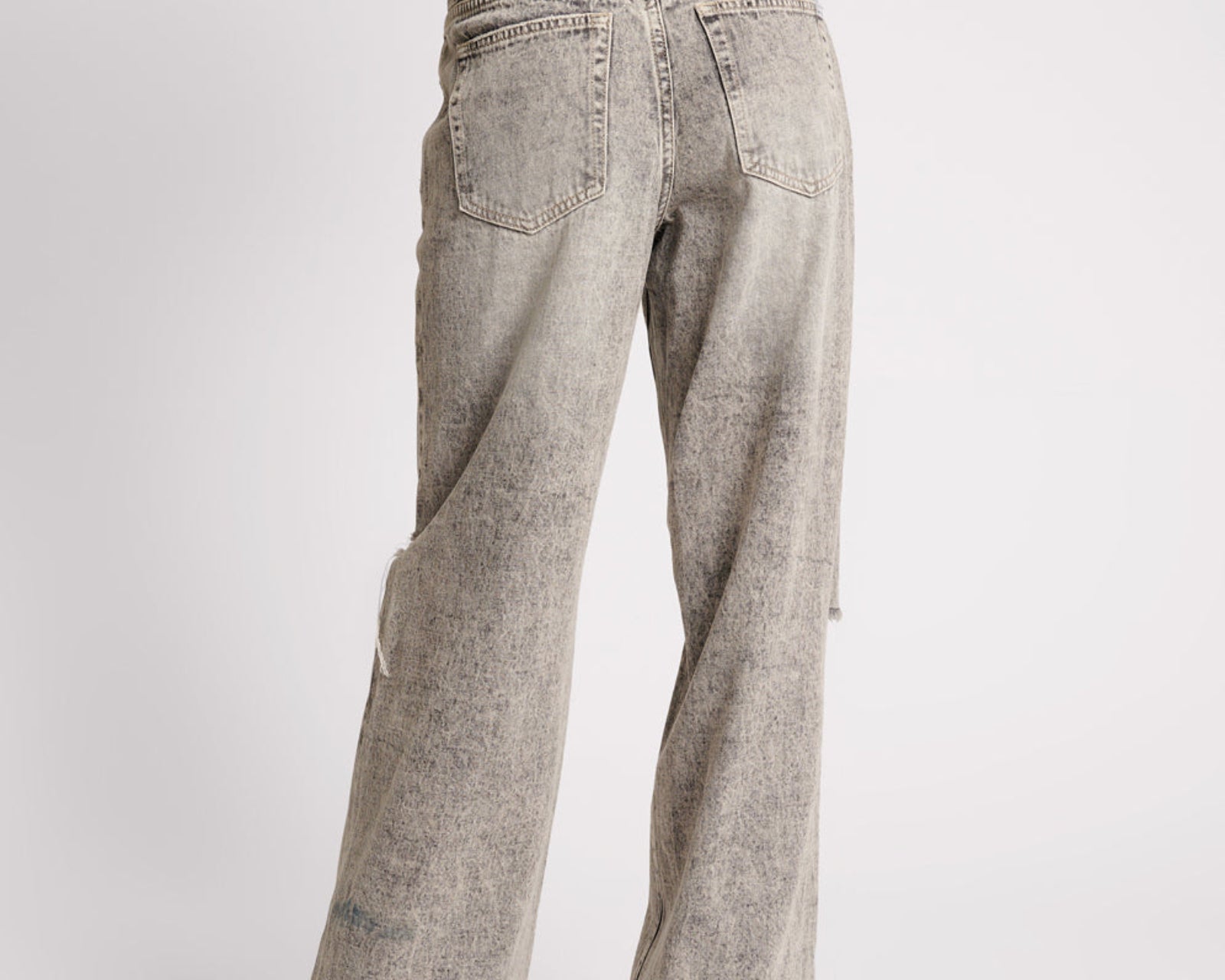 Jackson Mid Waist Wide Leg Denim Jeans - Smoke