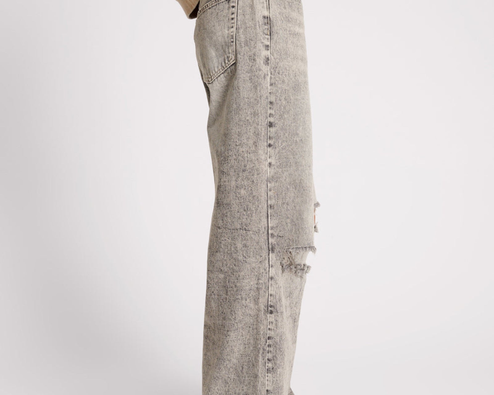 Jackson Mid Waist Wide Leg Denim Jeans - Smoke