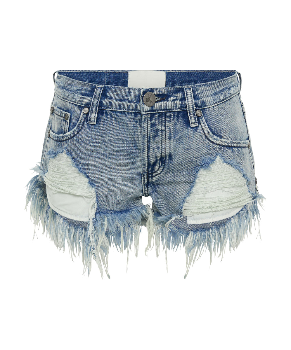 Last Stock SALTY DOG DUKES LOW WAIST DENIM SHORTS BLUE