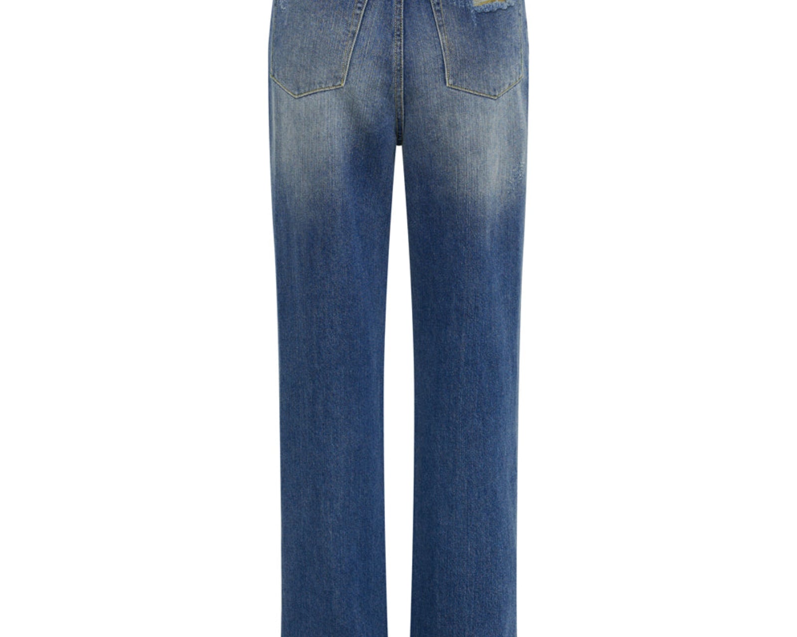 Billie Low Slung Straight Leg Mid Waist Denim Jeans - Shredded Gold
