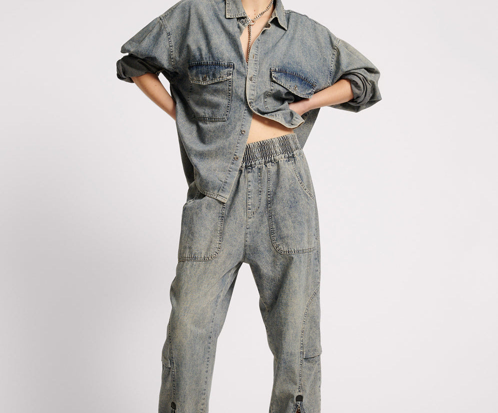 Denim Flight Pants - Dirty Blue