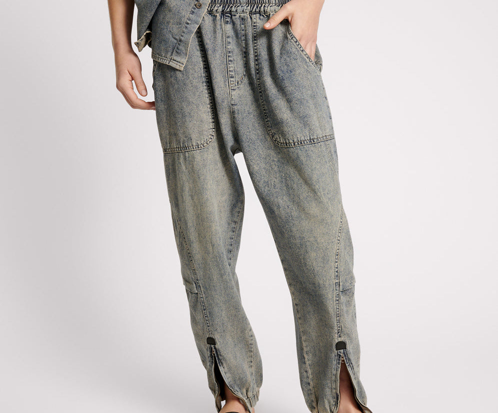 DIRTY BLUE DENIM FLIGHT PANTS