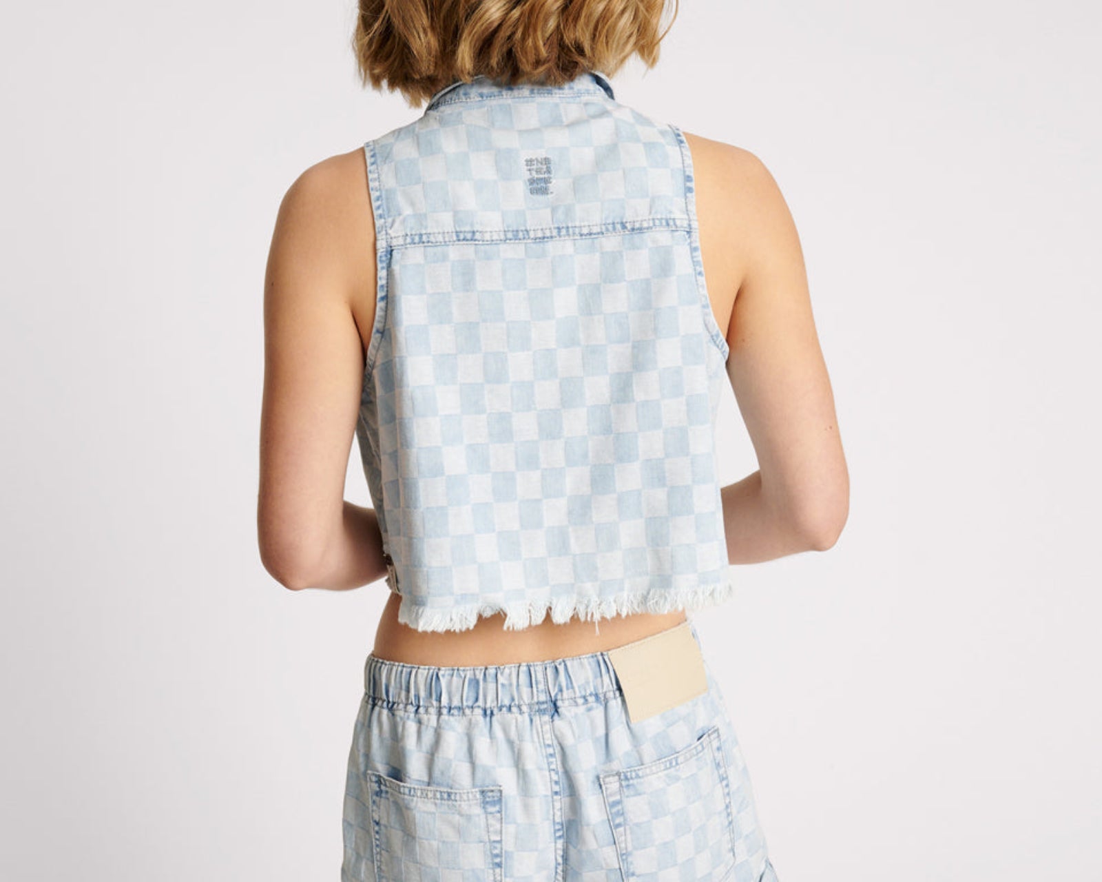 Braxton Denim Top - Blue Check