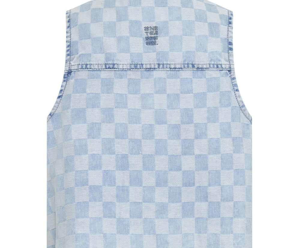 Braxton Denim Top - Blue Check