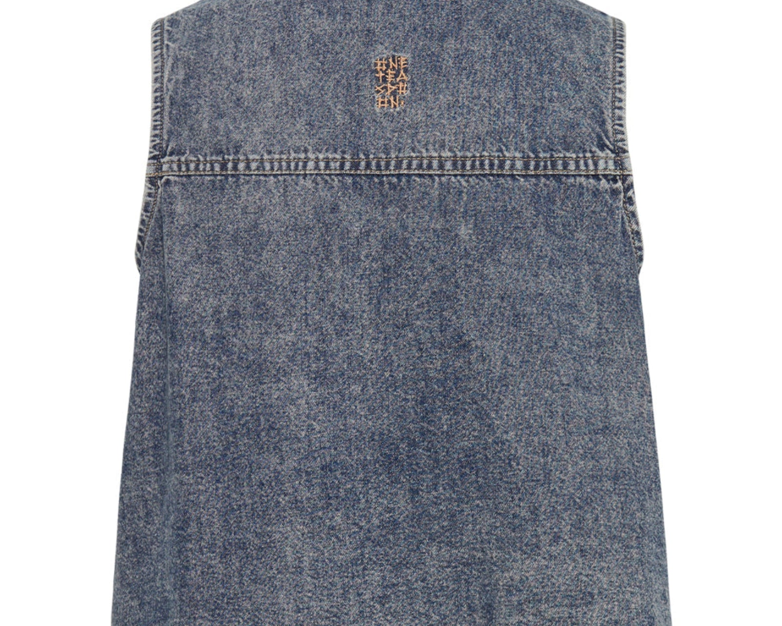 Braxton Studded Denim Top - Dirty Blue