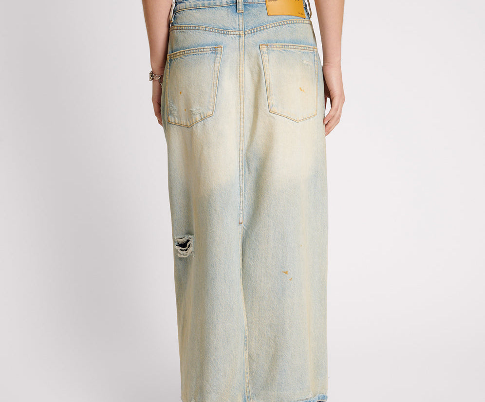 Patsy Longline Denim Skirt - Dirty Kansas