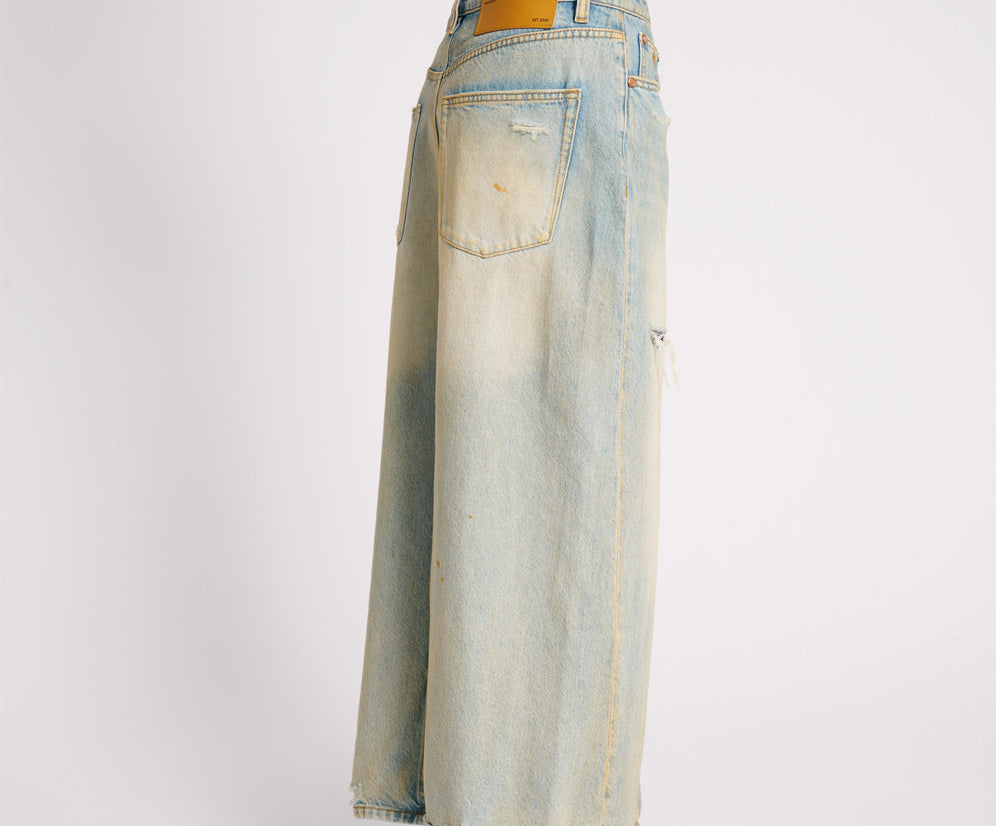 Patsy Longline Denim Skirt - Dirty Kansas
