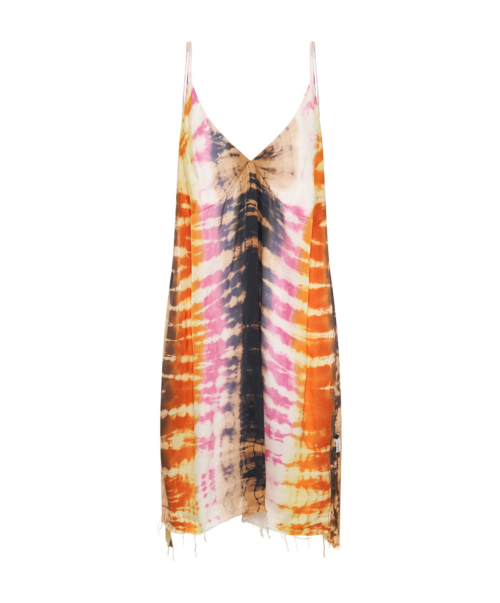 Products Make Waves Hand Dyed Satin Slip Mini Dress - Multi