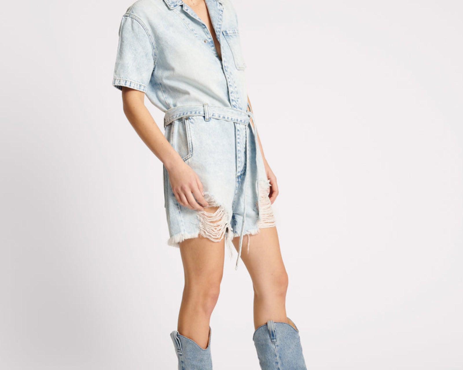 Night Movers Denim Jumpsuit - Depeche Blue
