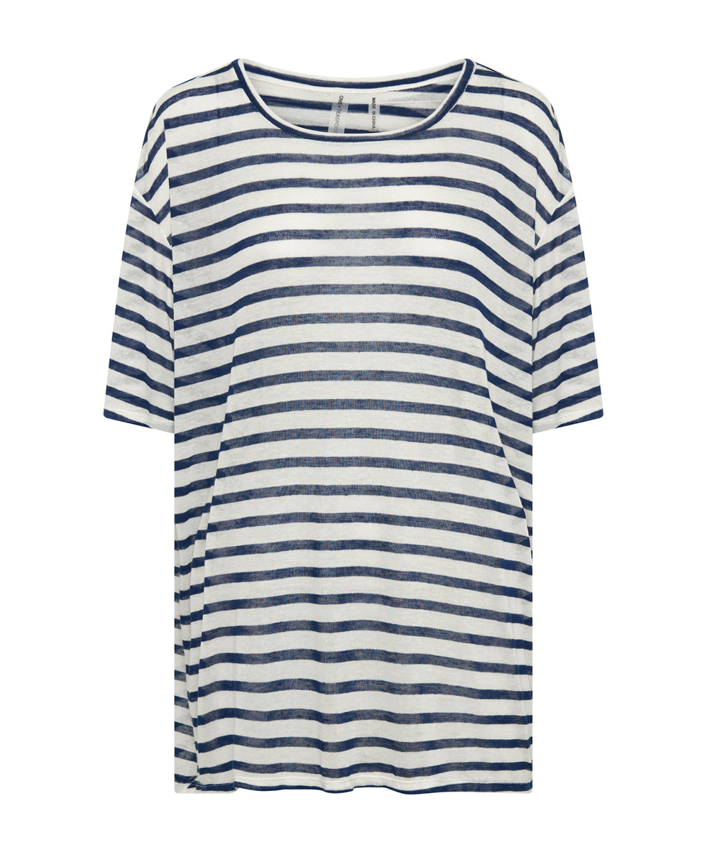Products LINEN STRIPE BOYFRIEND TEE