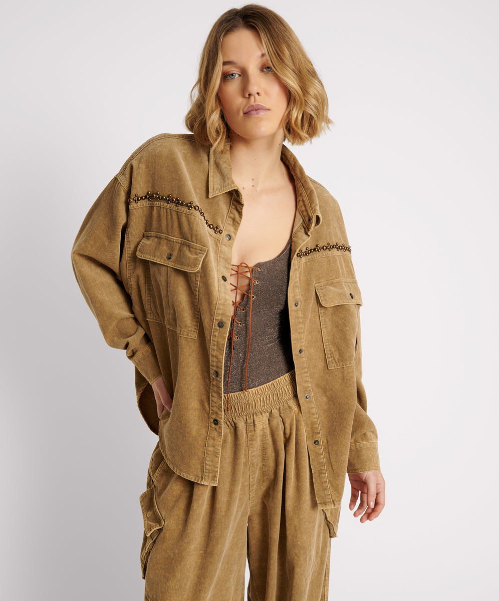 Products CAMEL CORDRUOY STUDDED DARIA SHACKET