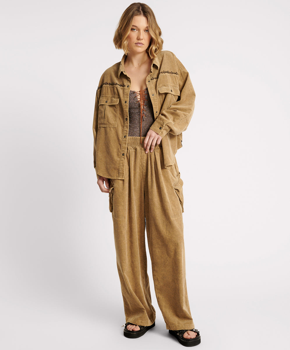 Products CAMEL CORDRUOY STUDDED DARIA SHACKET
