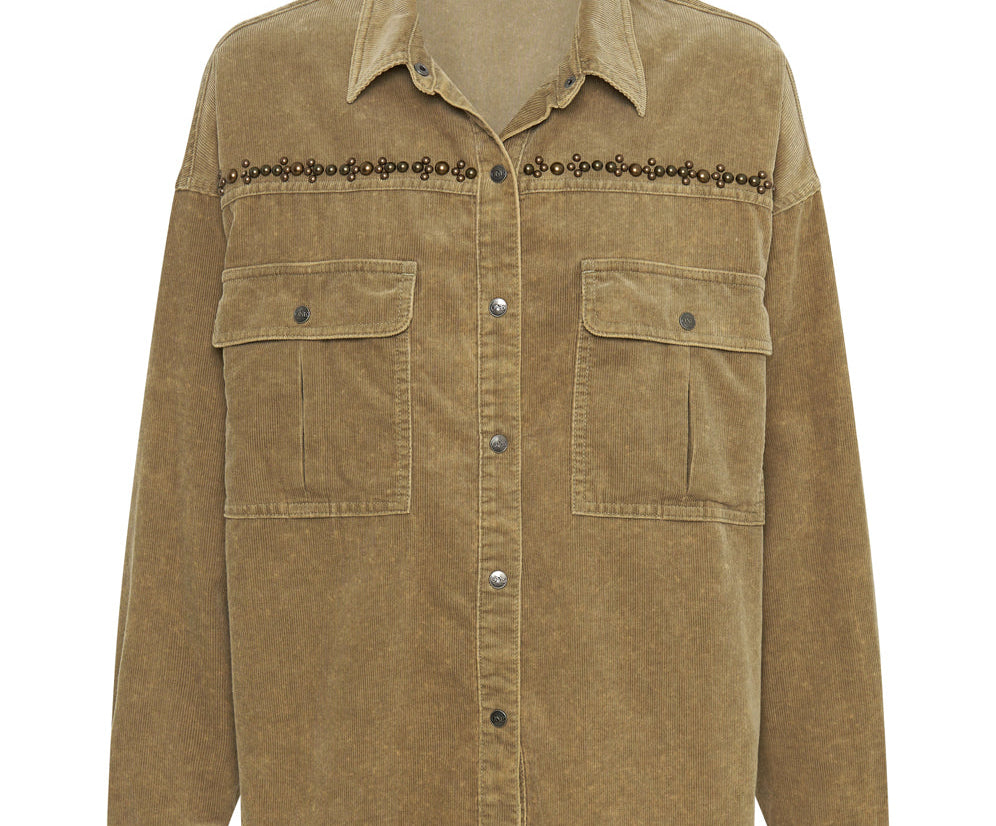CAMEL CORDRUOY STUDDED DARIA SHACKET