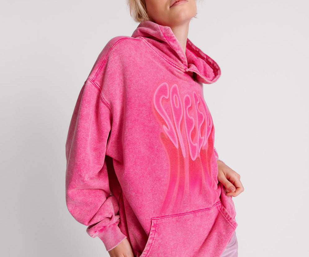 Speed Longline Sweater Hoody - Pink Acid