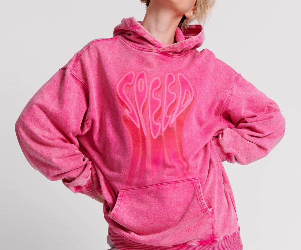Speed Longline Sweater Hoody - Pink Acid