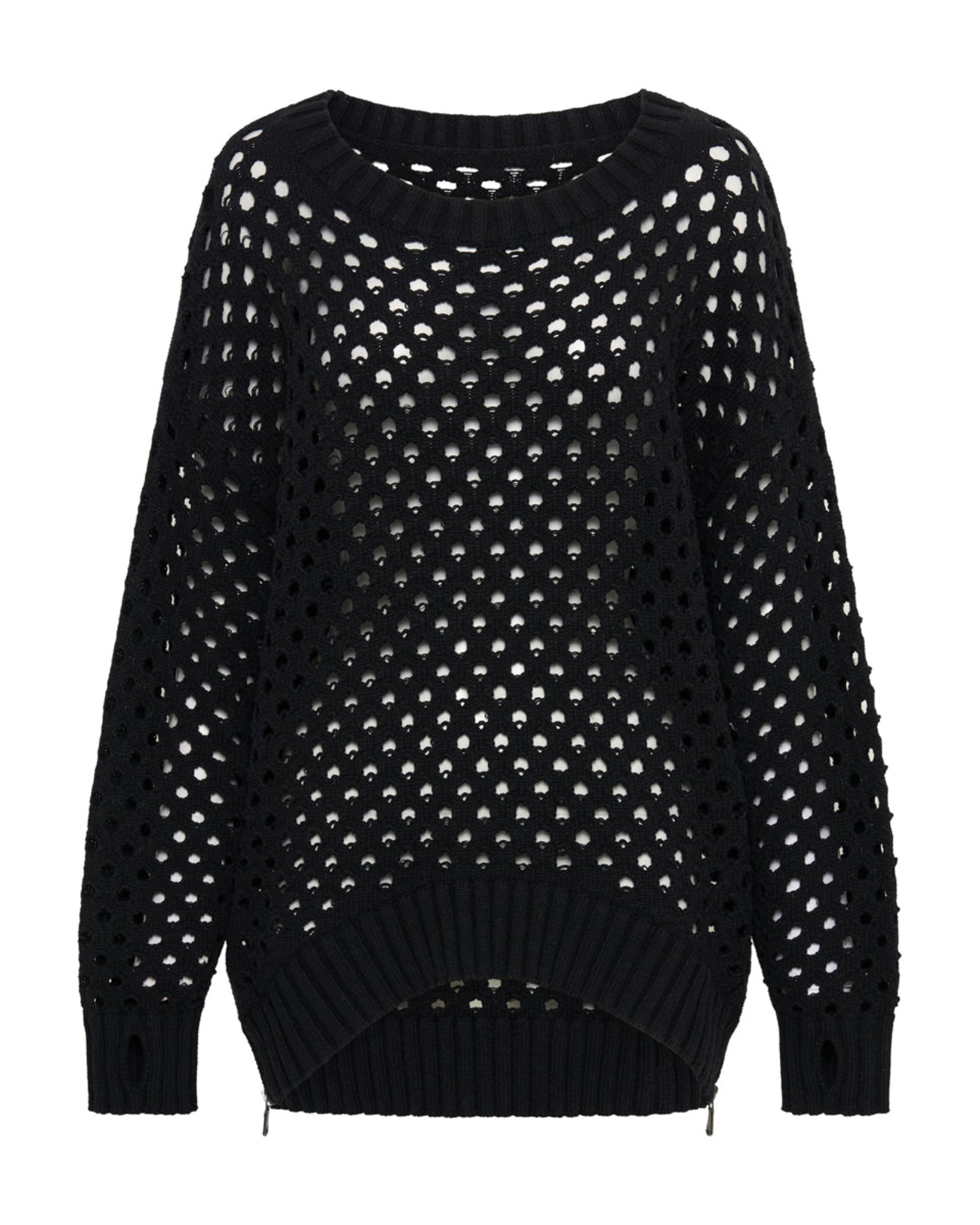 トップス birthdeath fishnet sweater TOFFS - White hand knitted mohair fishnet sweater《Made in France