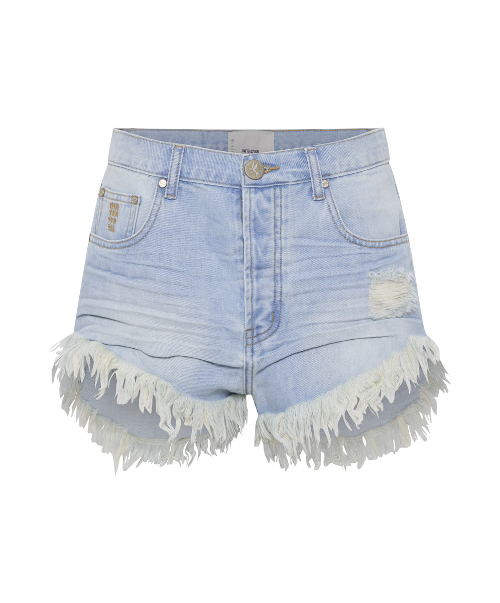 Last Stock SKYBLUE OUTLAWS MID LENGTH DENIM SHORT