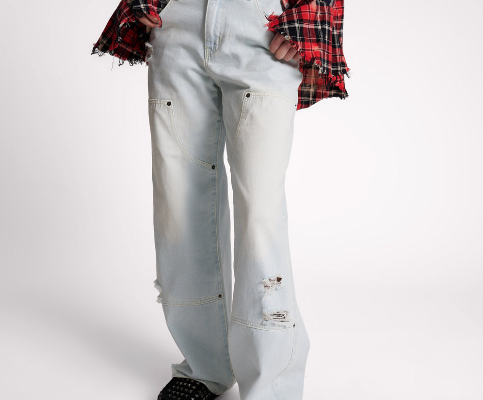Jackson Mid Waist Wide Leg Denim Jeans - Le Surf