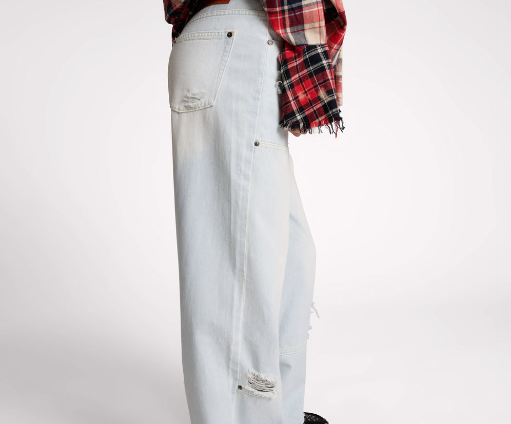 Jackson Mid Waist Wide Leg Denim Jeans - Le Surf