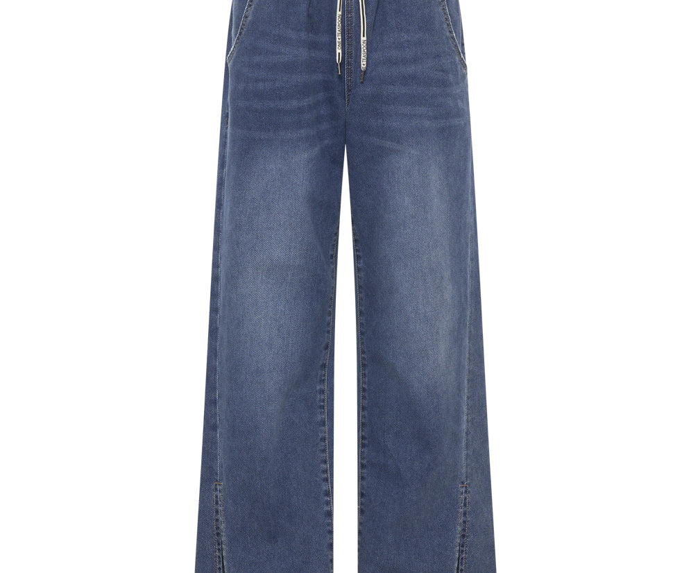 DEEP BLUE ROADHOUSE WIDE LEG DRAWSTRING JEANS