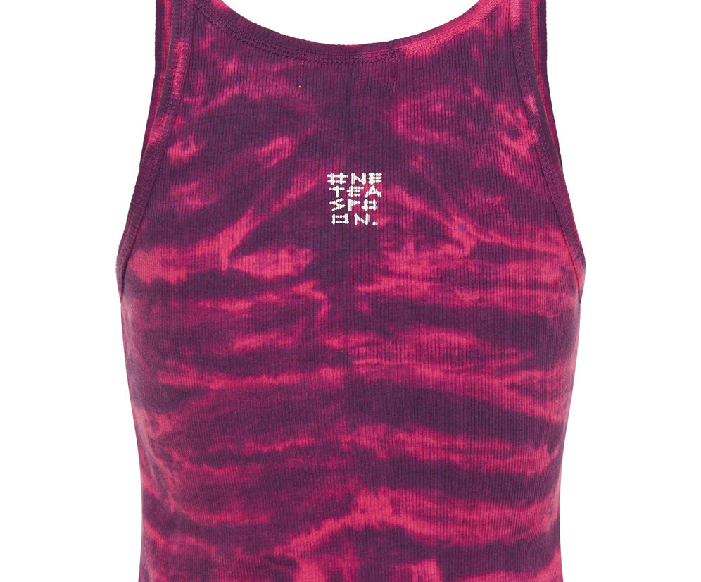 TIE DYE HEART CROPPED RIB TANK