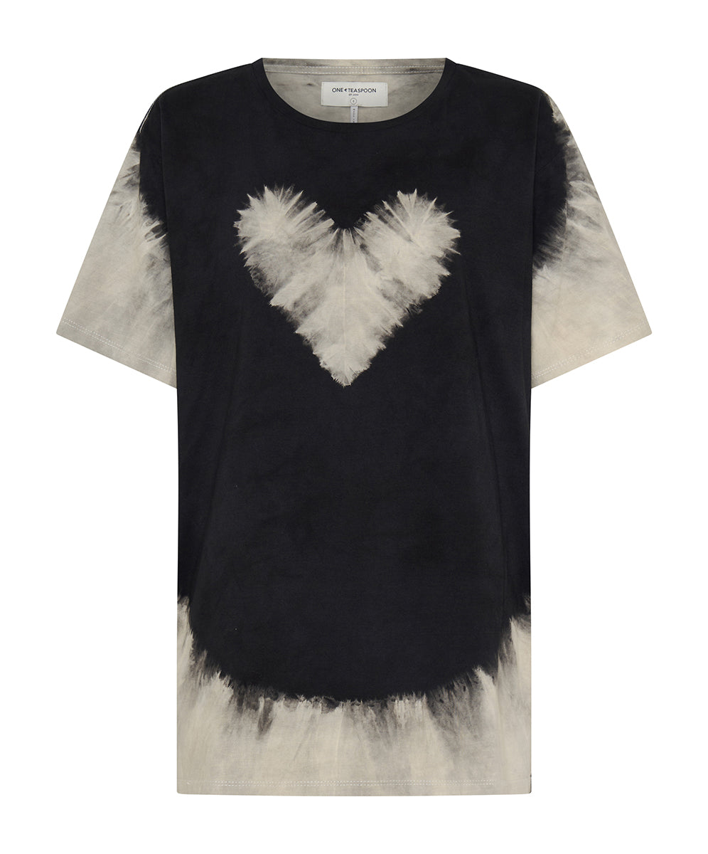 Products Beaming Heart Boyfriend Tee - White and Black