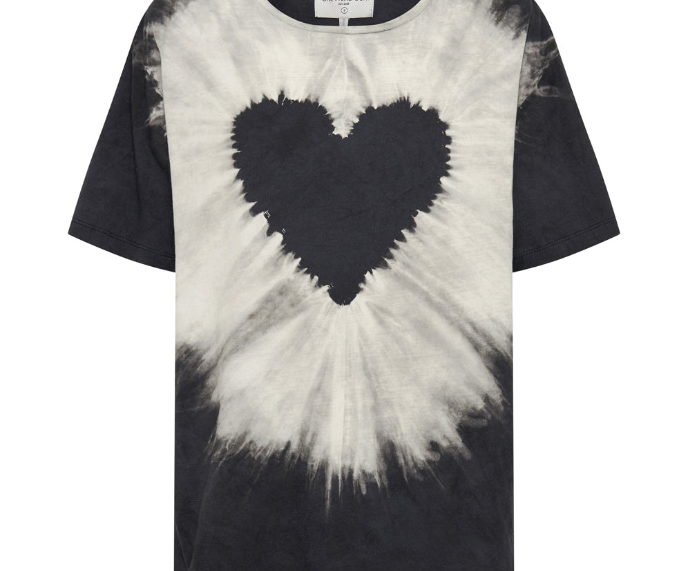 Heart Tie Dye Unisex Tee - Black