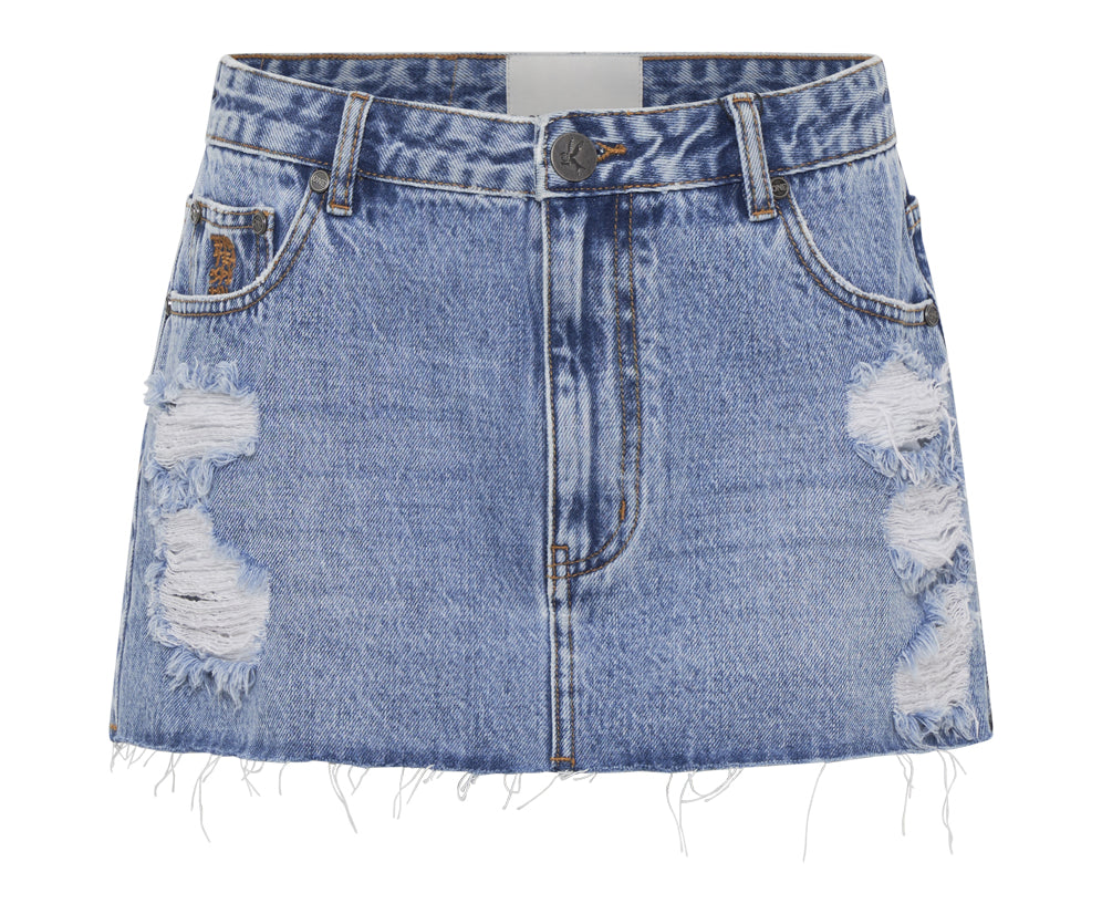 Sloane Low Waist Denim Mini Skirt Hollywood One Teaspoon
