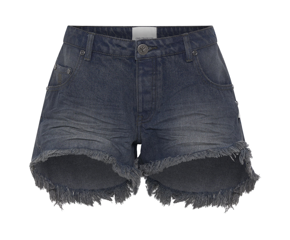 FOX BLACK MARLONS LOW WAIST DENIM SHORTS