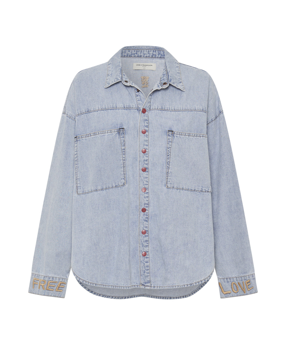 Last Stock RED DEVIL HEART DARIA DENIM SHIRT