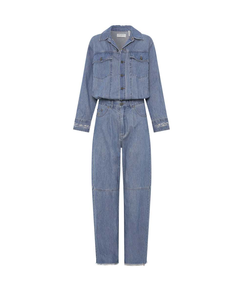 Products BLUE LILAC DENIM TRUCKER OVERALL