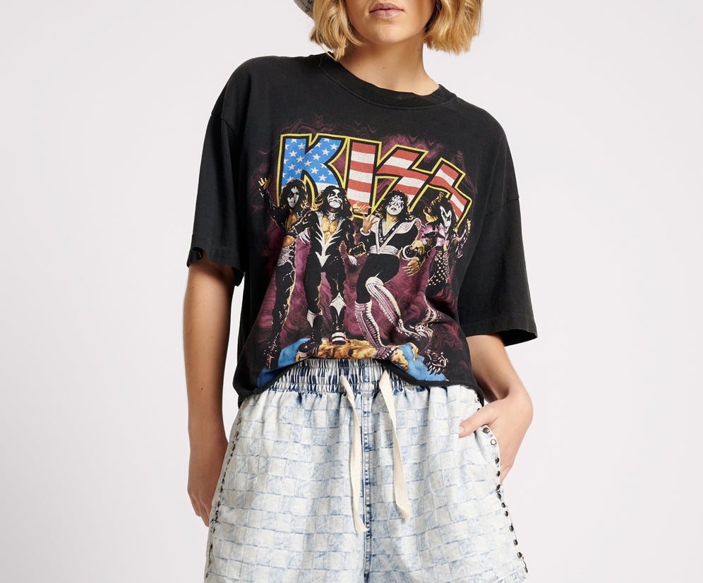 Denim Bucket Hat - Acid Check Print