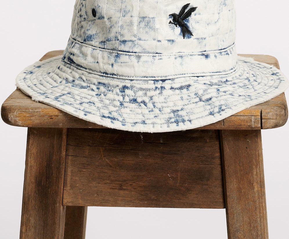 Denim Bucket Hat - Acid Check Print