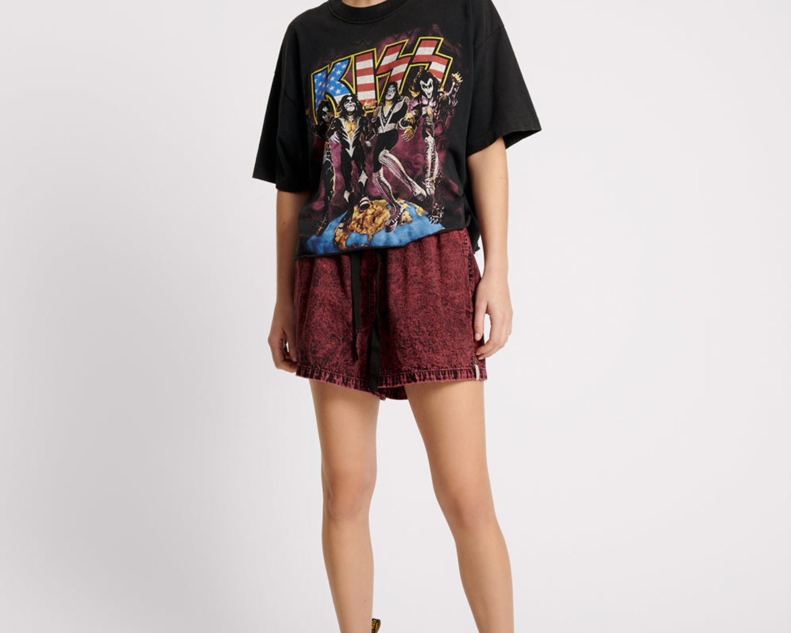 Boxer Low Waist Denim Shorts - Black Heart