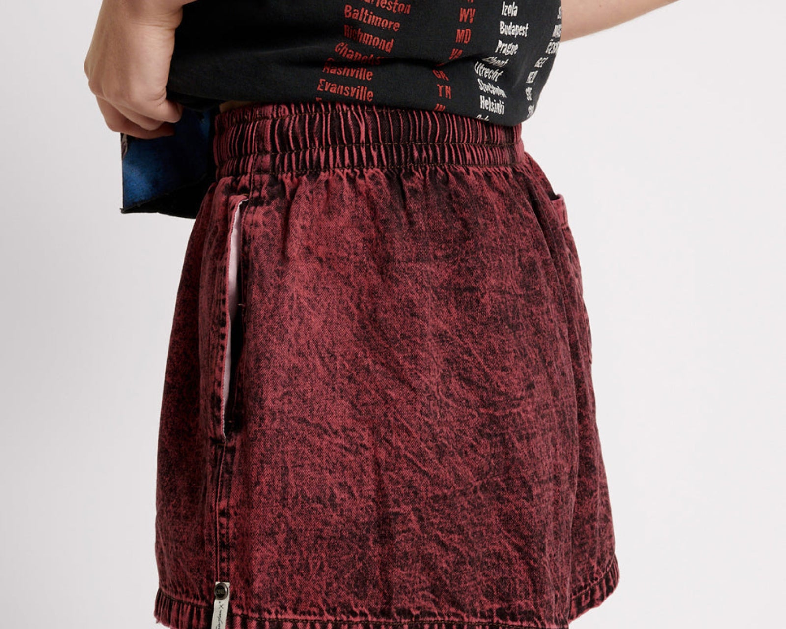 Boxer Low Waist Denim Shorts - Black Heart