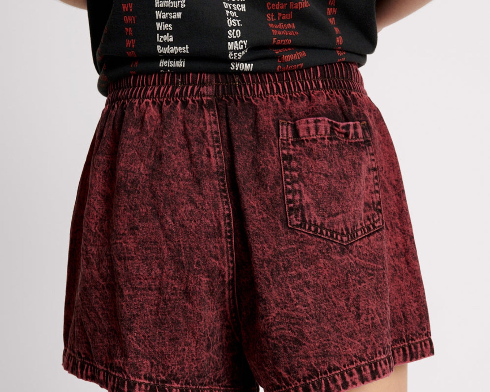 Boxer Low Waist Denim Shorts - Black Heart