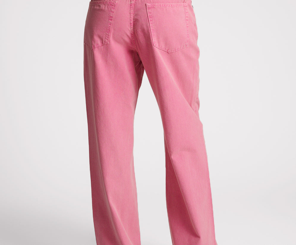 PINK FLAMBE CANVAS JACKSON MID WAIST WIDE LEG PANT