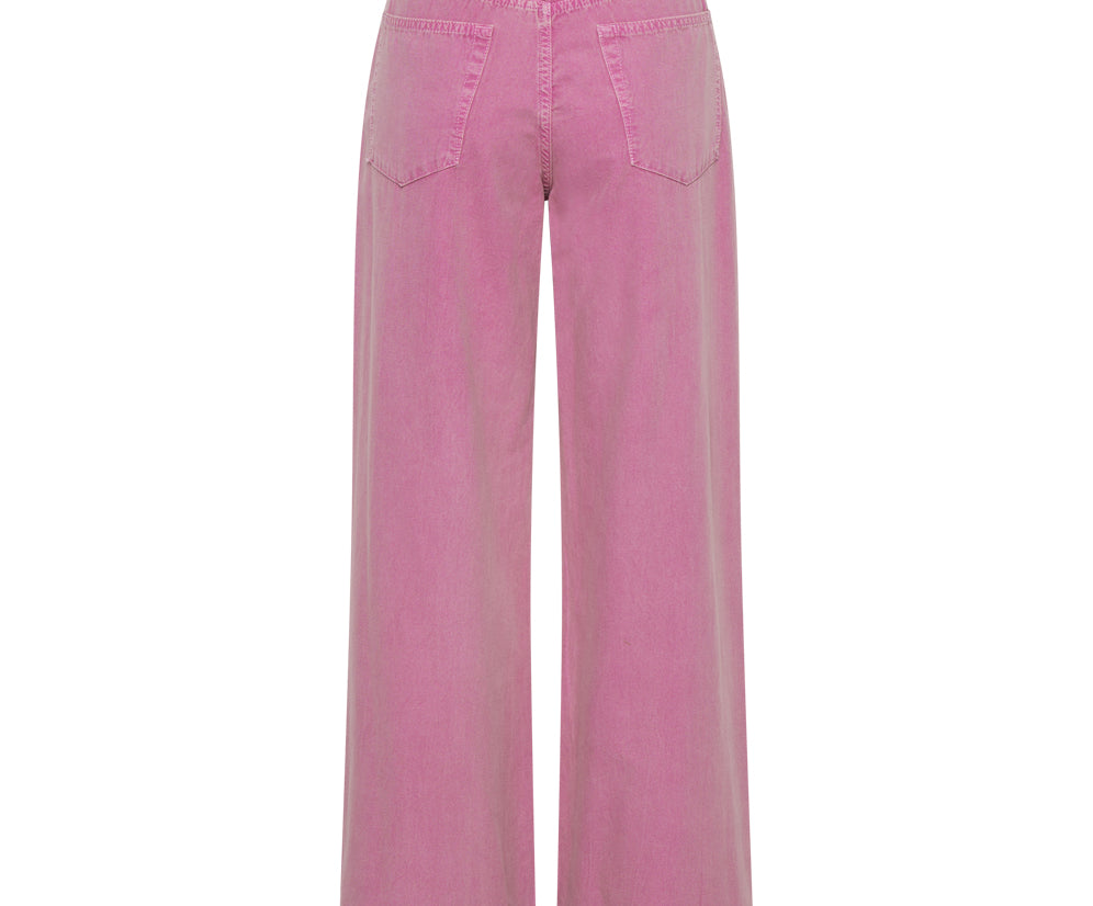 PINK FLAMBE CANVAS JACKSON MID WAIST WIDE LEG PANT