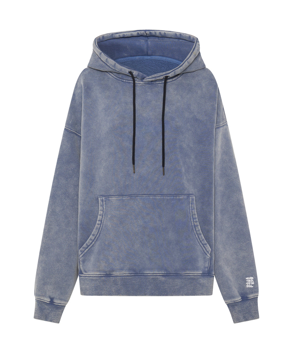 Last Stock WASHED BLUE SMILEY BATWING HOODY