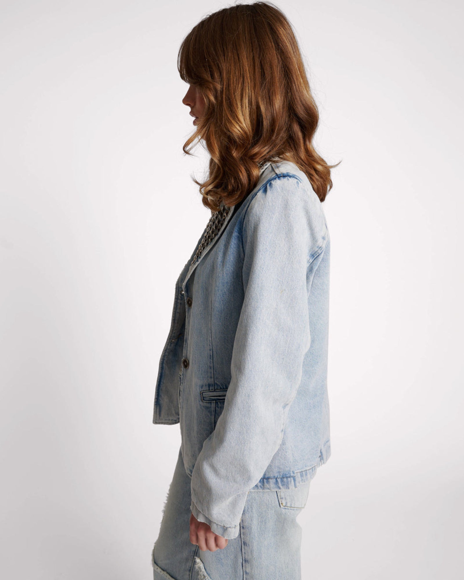 Studded Denim Blazer - Diamonde | One Teaspoon