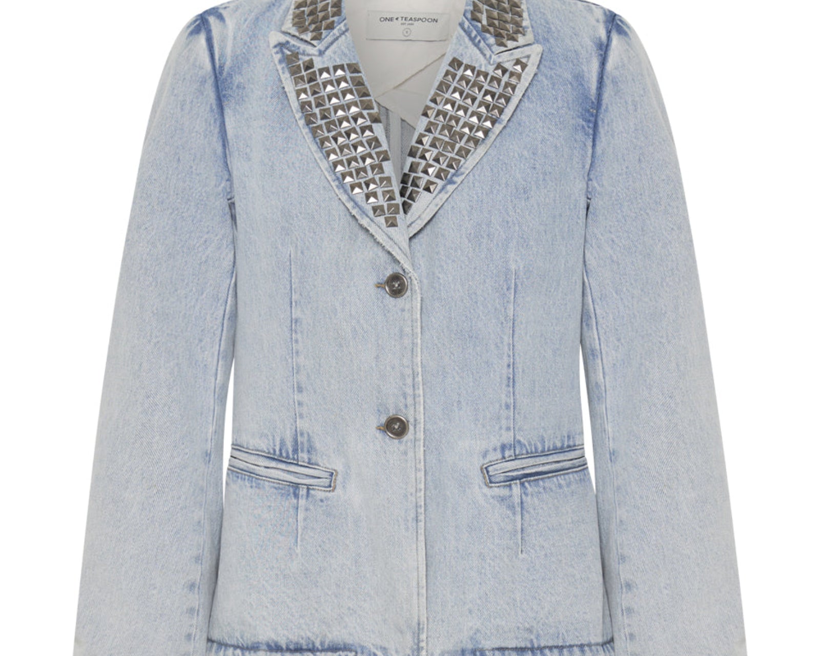 Studded Denim Blazer - Diamonde
