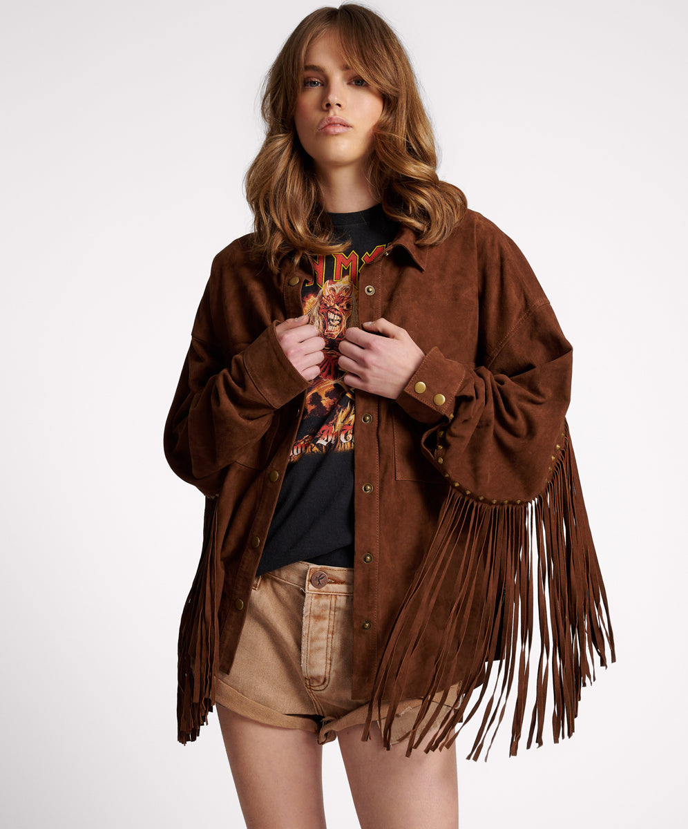 Products BLIND FOR LOVE FRINGED DARIA JACKET