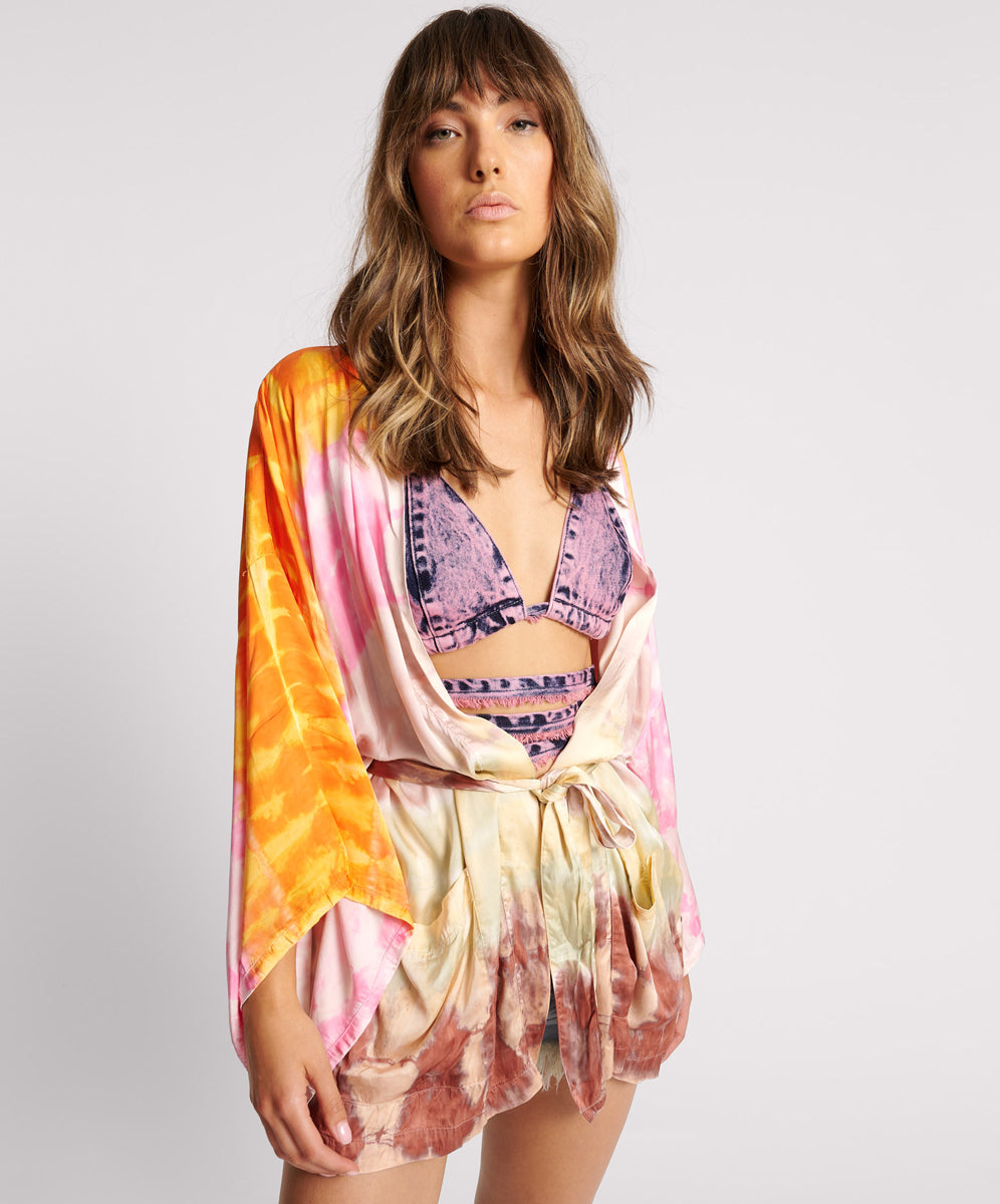 Products MIRAGE HAND DYED SATIN KIMONO