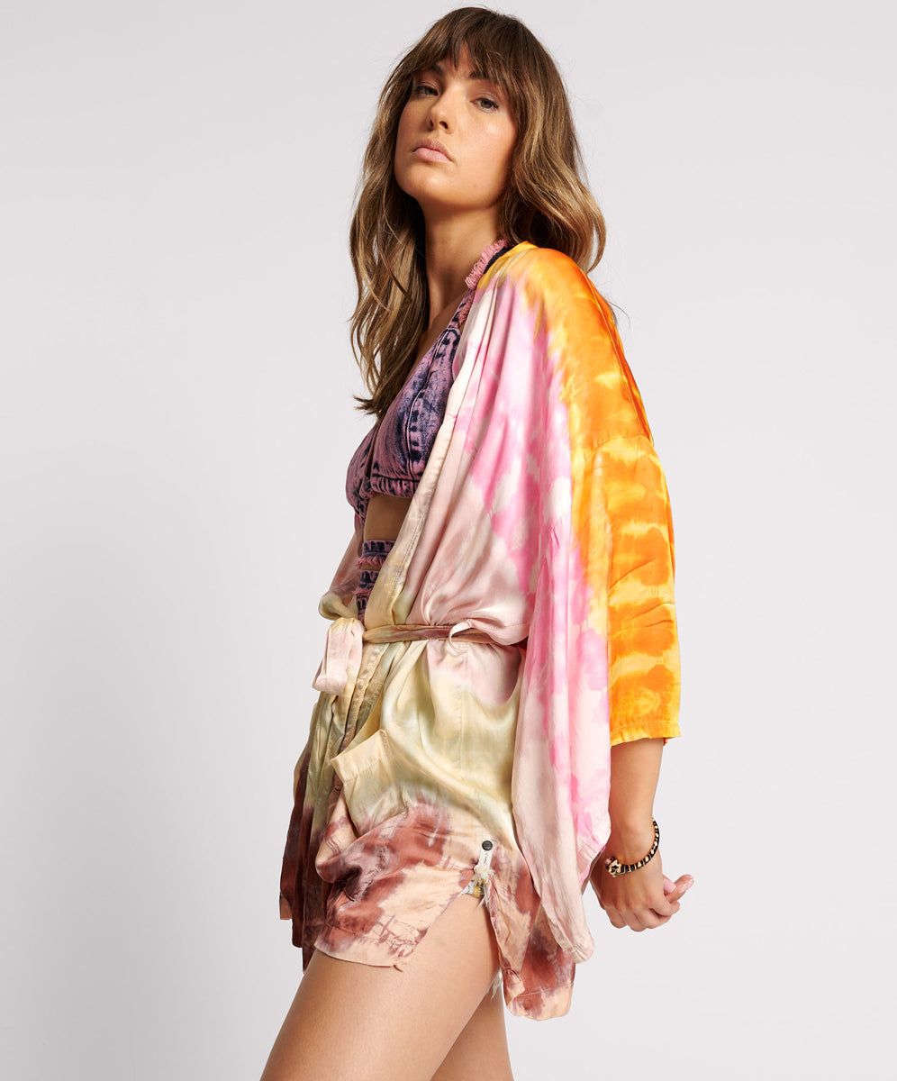 Products MIRAGE HAND DYED SATIN KIMONO